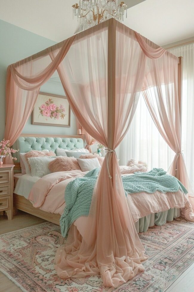 Whimsical Pastel Canopy Beds