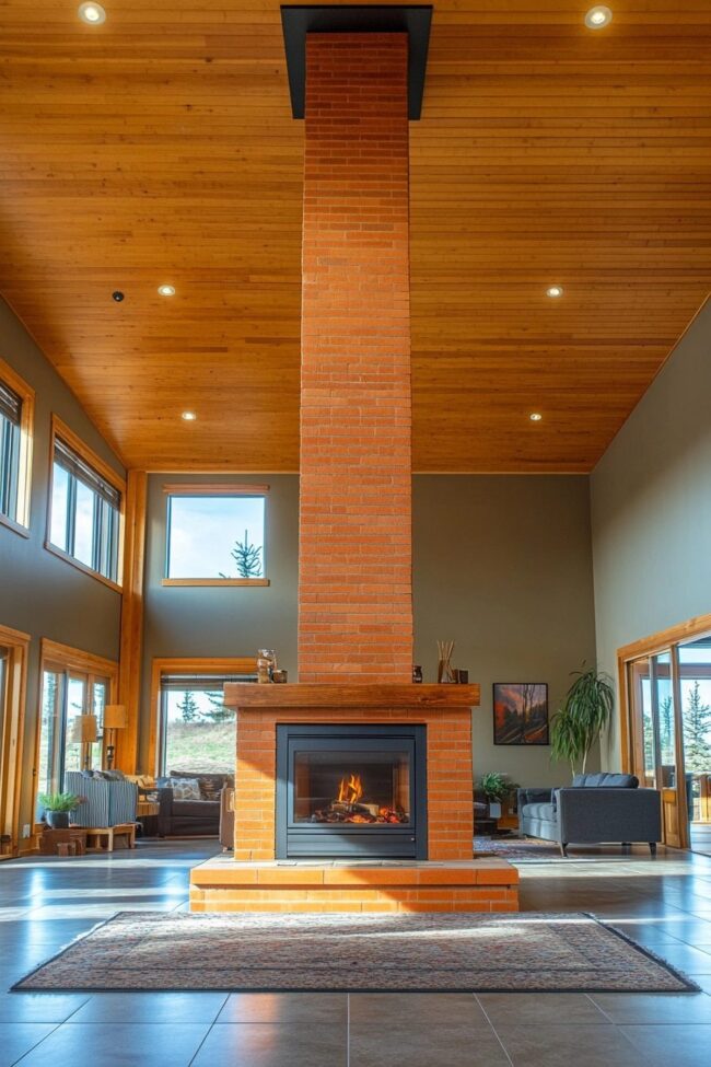 Tall Fireplace