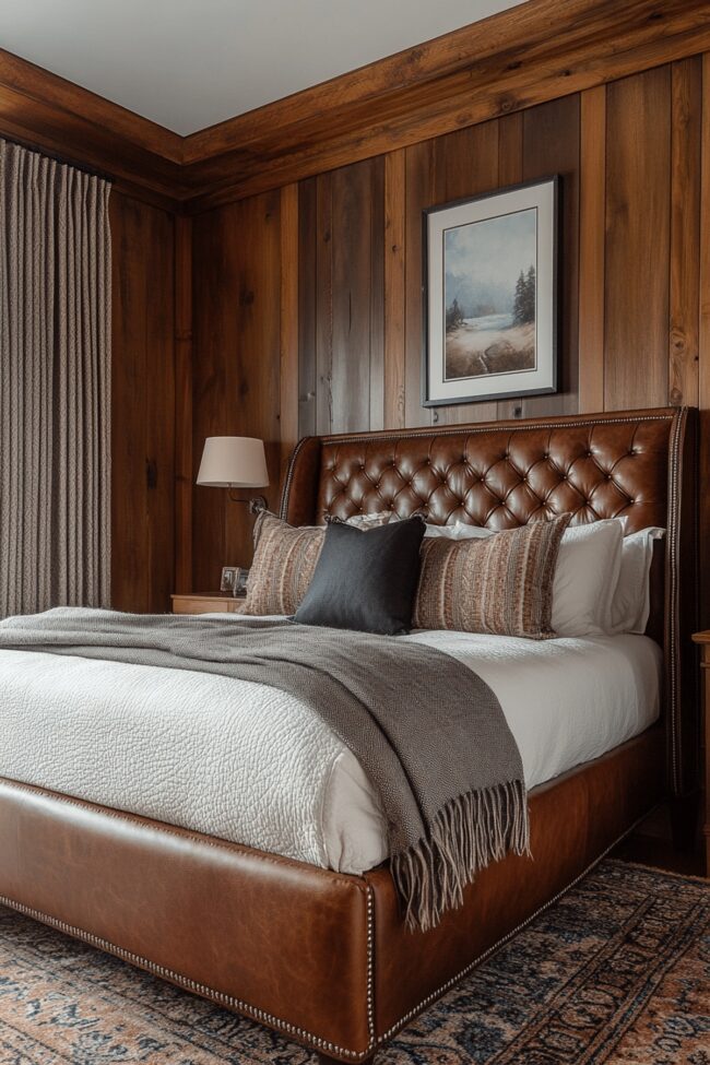 Leather and Wood Sophisticated Retreat