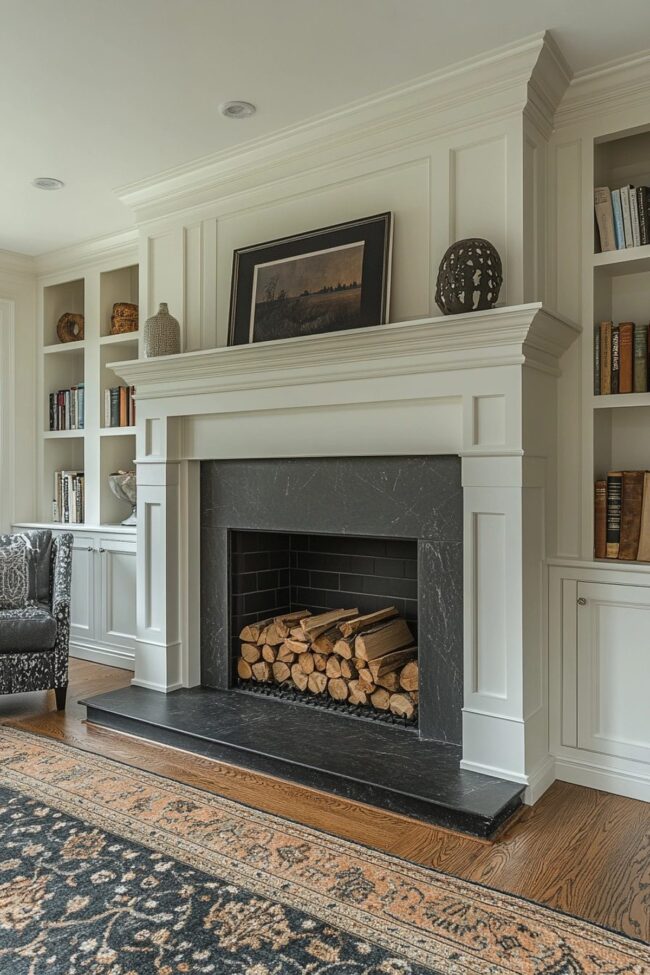 Rustic Fireplace Storage