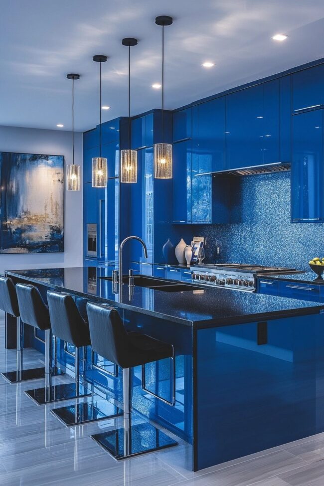 Azure Elegance: Bold Blue Appeal