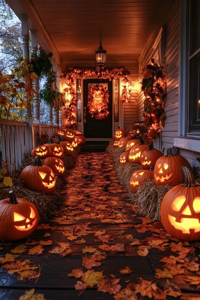 Festive Pumpkin Display for Your Porch