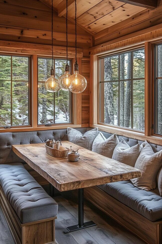 Charming Rustic Cabin Eating Space