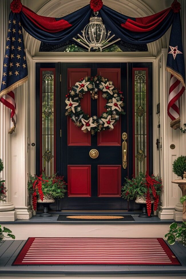 Patriotic Color Scheme for Doorways