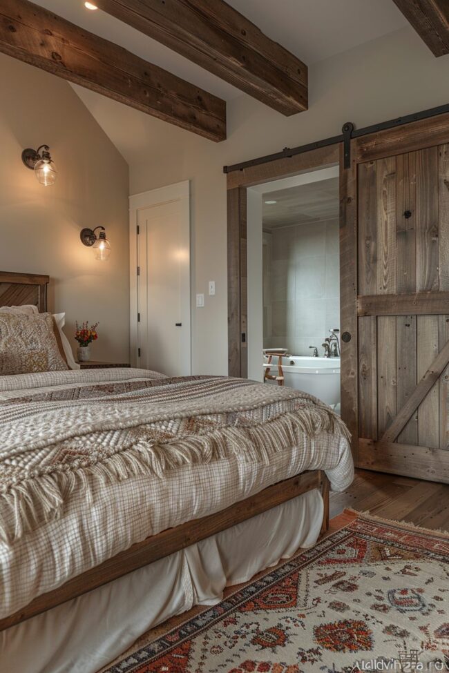 Rustic Barn Doors and Earthy Textiles
