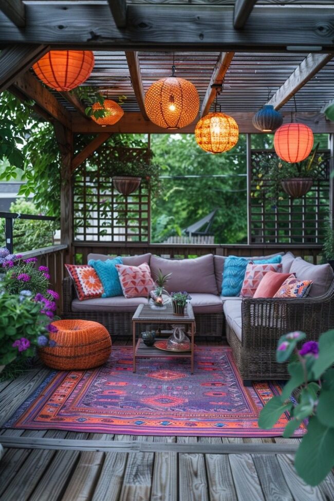 Lively Scandi-Boho Patio Ideas