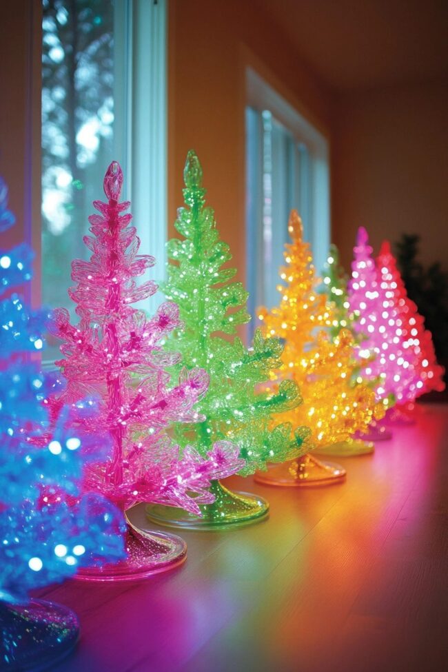 Vibrant Neon Holiday Trees