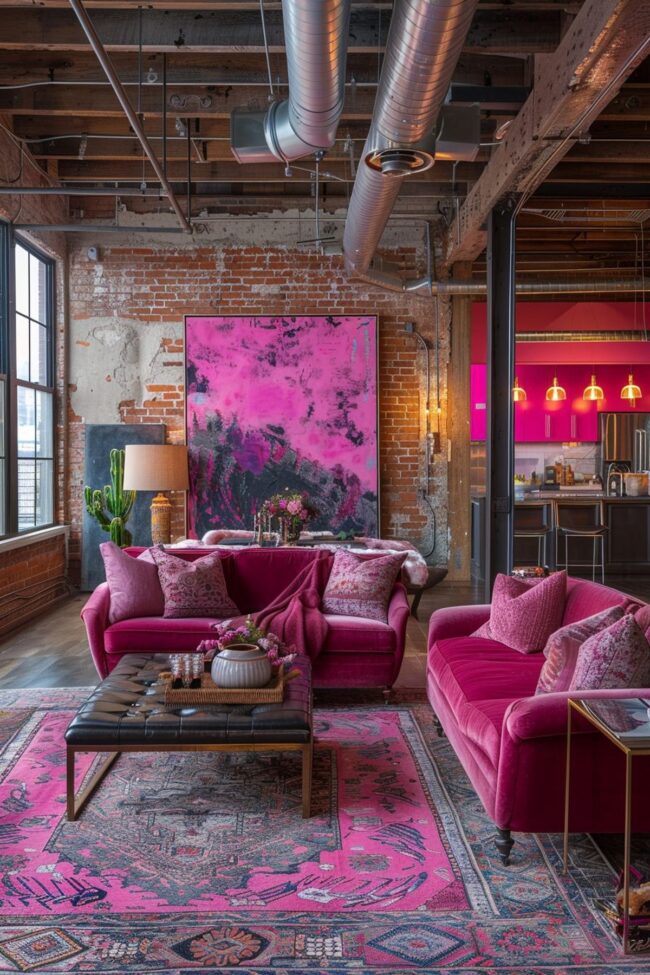 Chic Pink Industrial Loft Inspirations