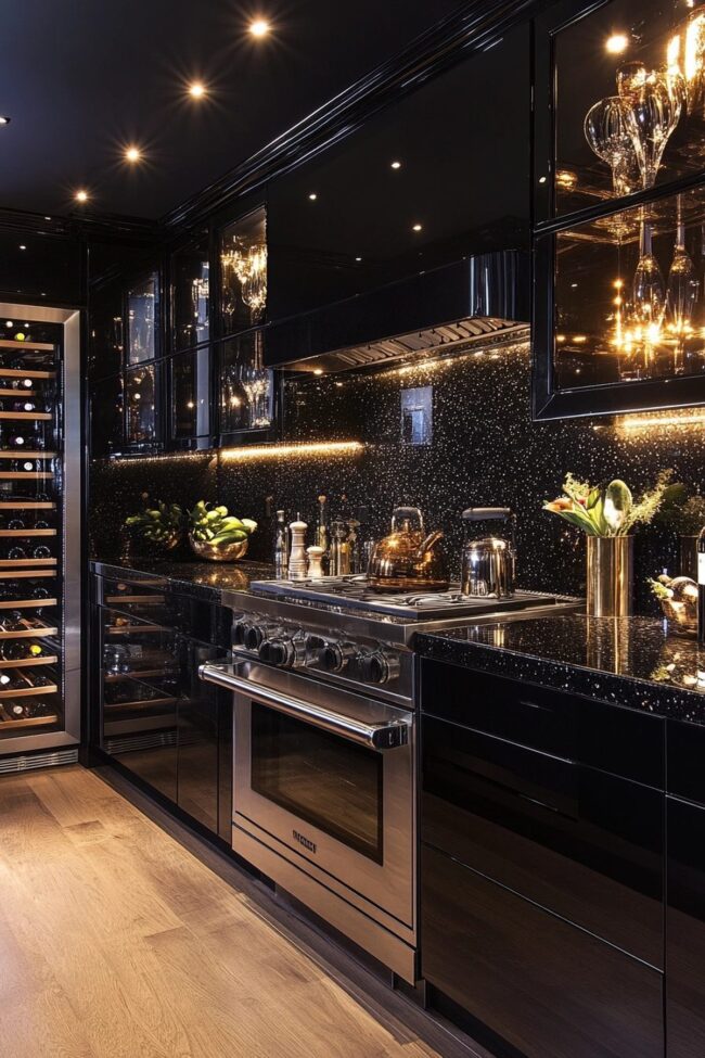 Elegant Black Diamond Accents