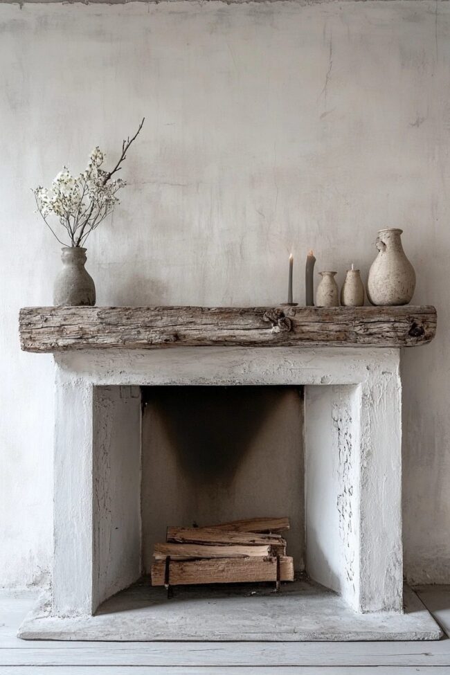 Rustic Wood Mantle Elegance