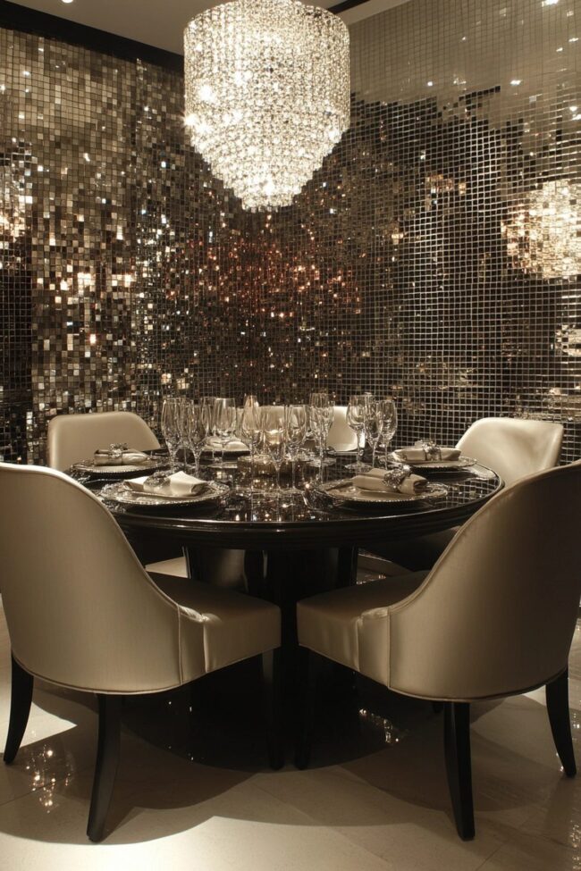 Reflective Mosaic Dining Experience
