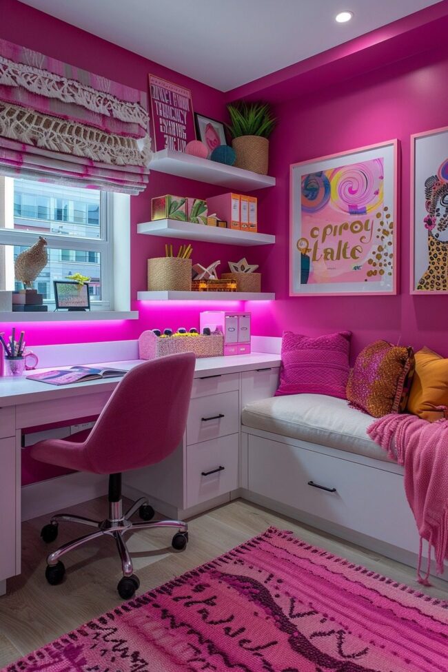 Dynamic Pink Bedrooms for Teens