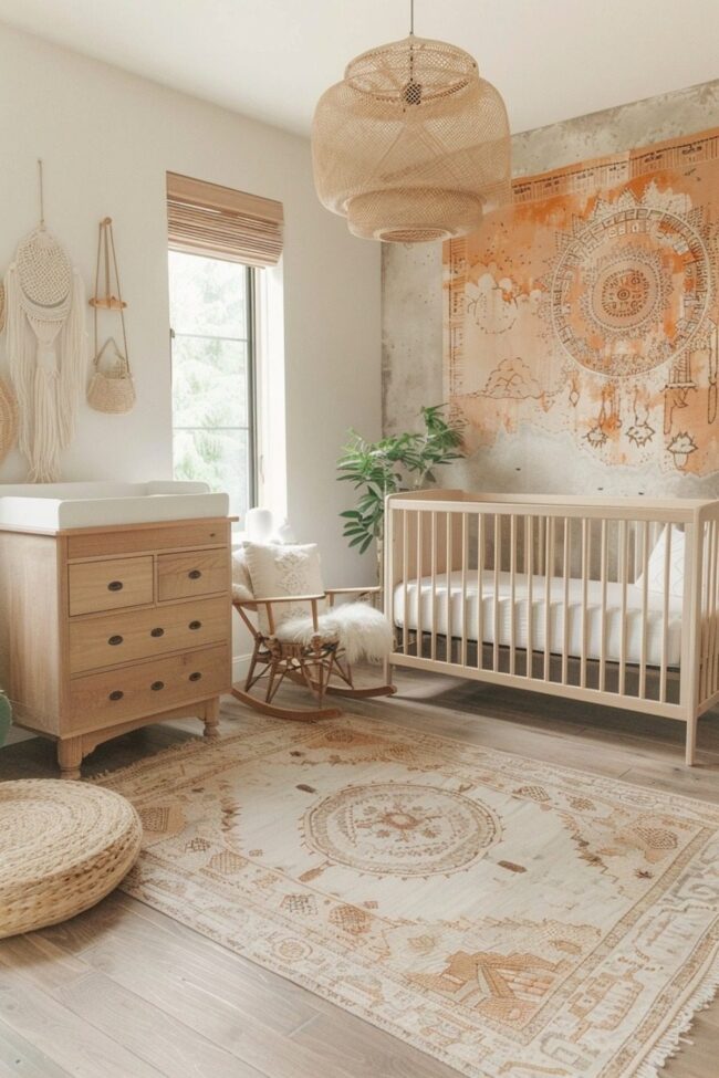 Peaceful Bohemian Inspired Baby Room