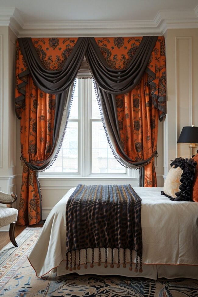 Vibrant Silk Scarf Drapes