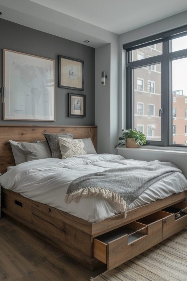 City Minimalist Studio Bedroom
