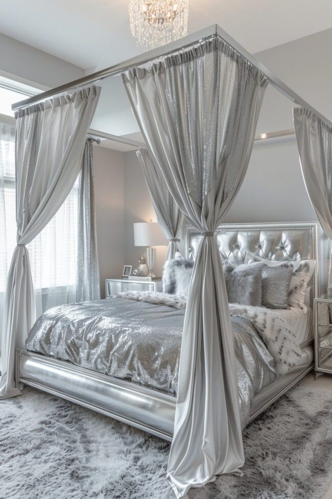 Elegant Silver Drapery