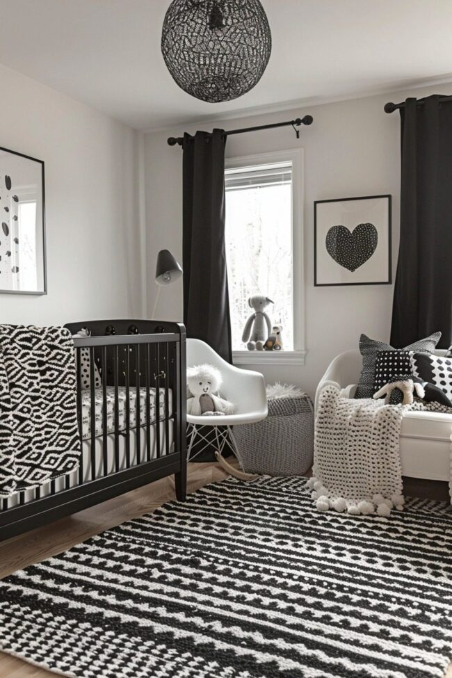 Chic Black and White Nursery Design