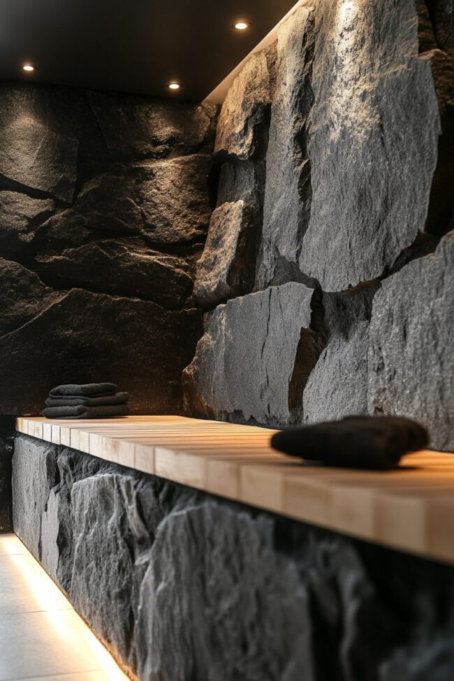 Modern Black Stone Retreat