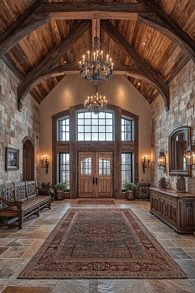 Charming Rustic Entryway Design