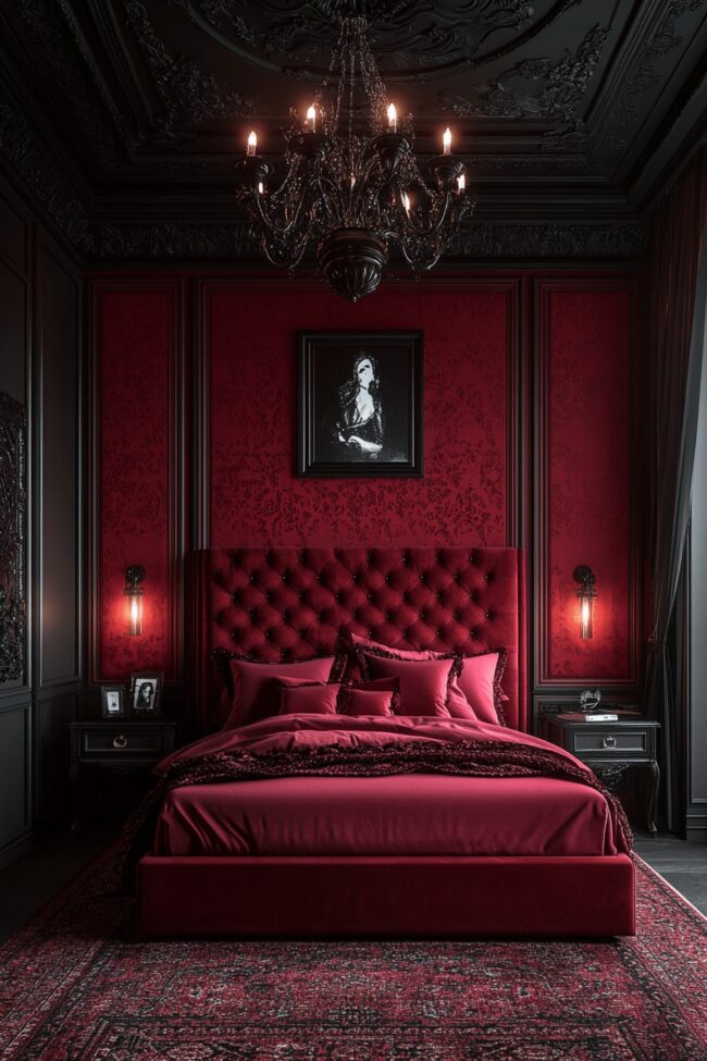 Sophisticated Ebony and Scarlet