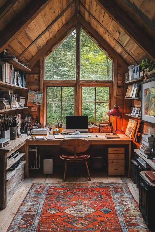 Inspiring Cabin Office Environment