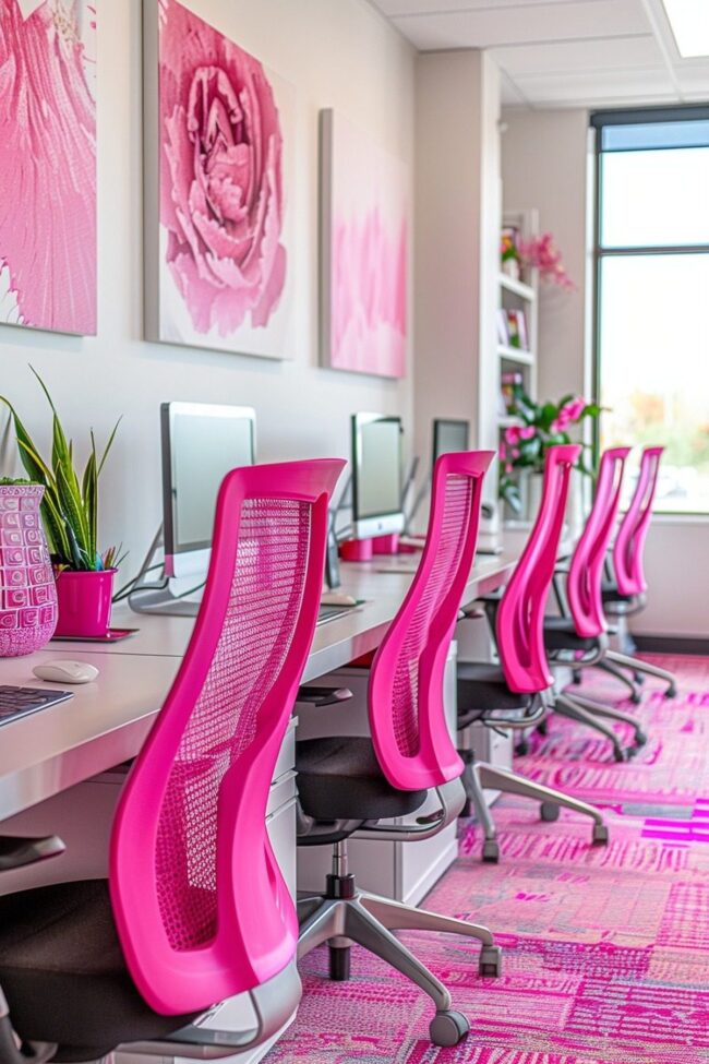 Futuristic Pink Work Environments