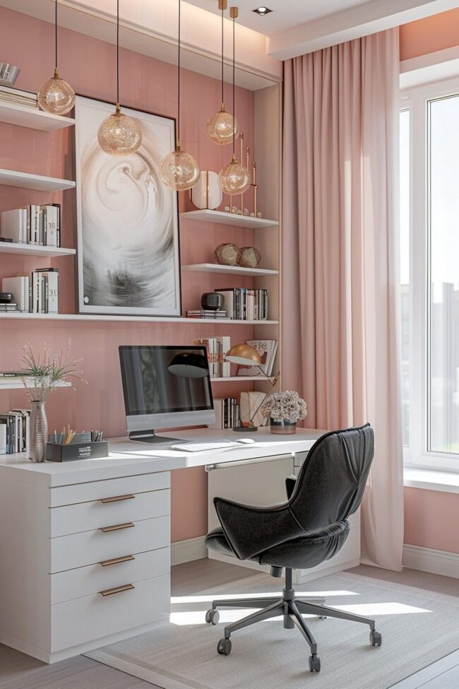 Stylish Pink Home Office Inspirations