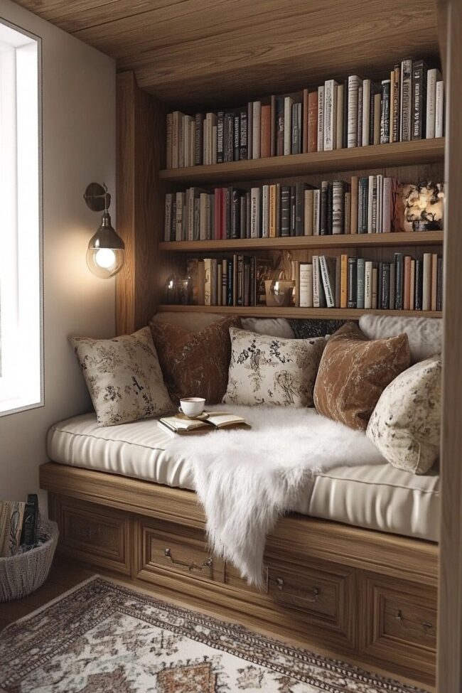 Tranquil Nordic Reading Space