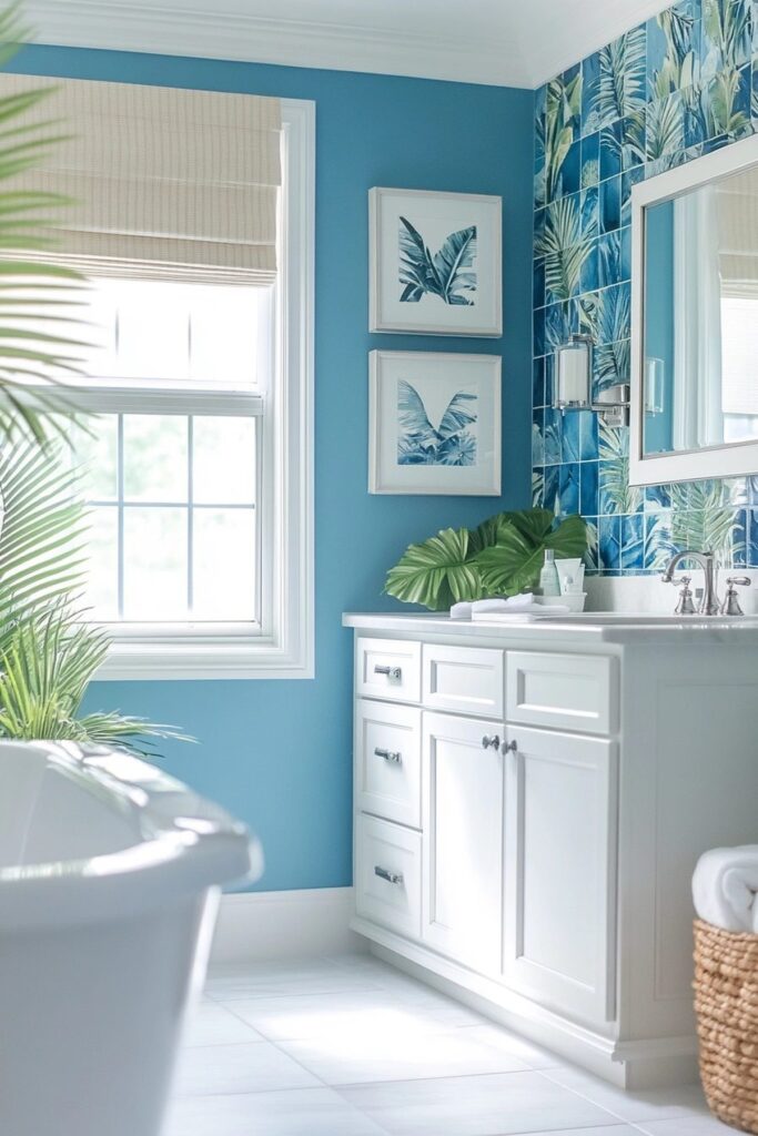 29 Elegant Blue Bathroom Decor Ideas That Bring Tranquility - Kreativk