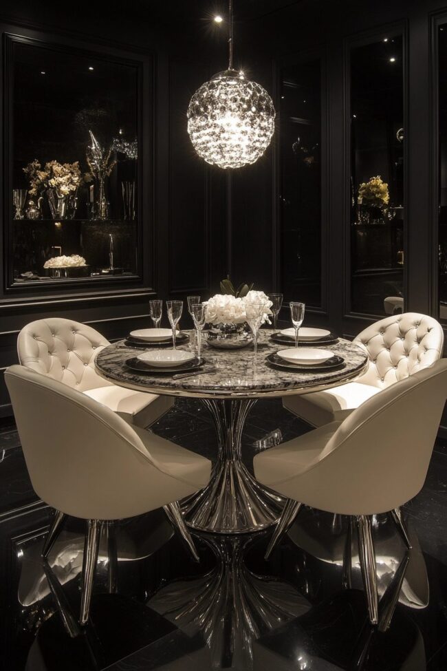 Modern Chrome Dining Experience