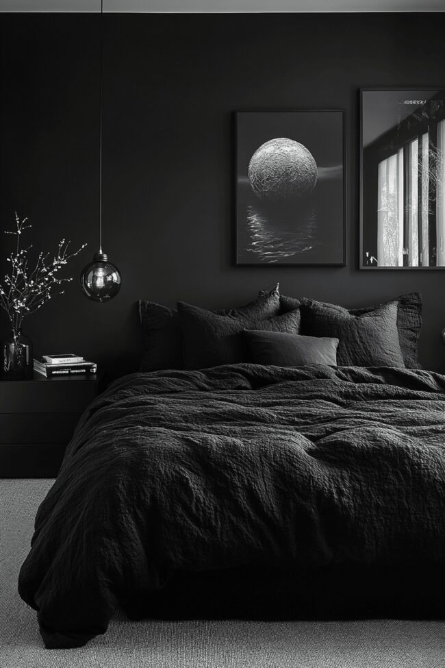 Bold Noir Bedroom
