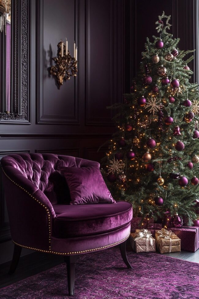 Elegant Plum and Gold Space