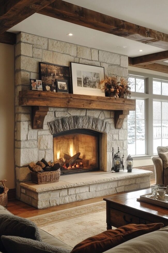 Timeless Stone Fireplaces as Centerpieces