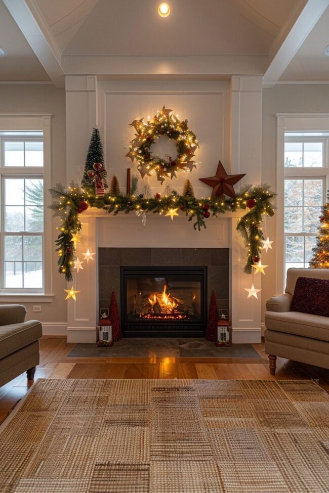 Festive Mantle Decorations for Patriotism
