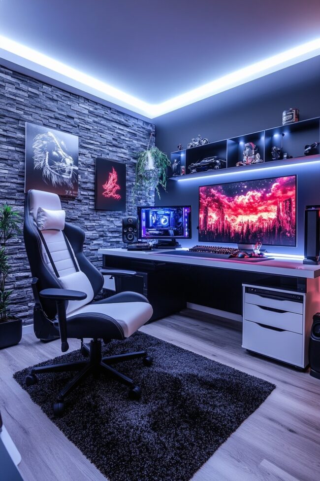 Modern Monochrome Gaming Oasis
