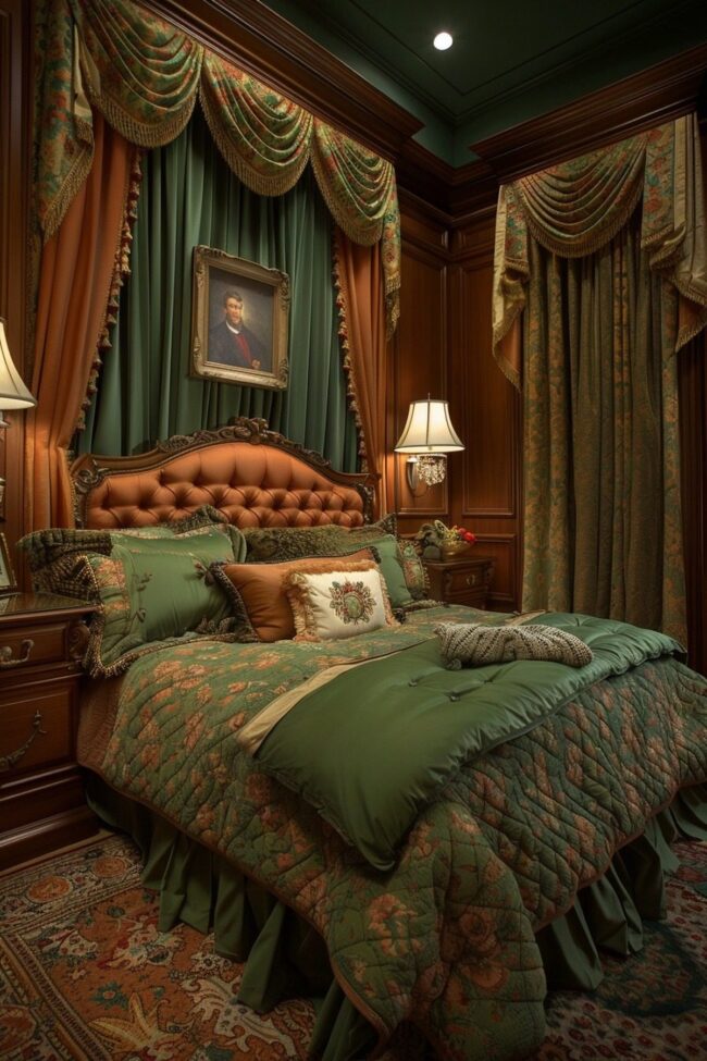 Chic Green and Terracotta Interiors