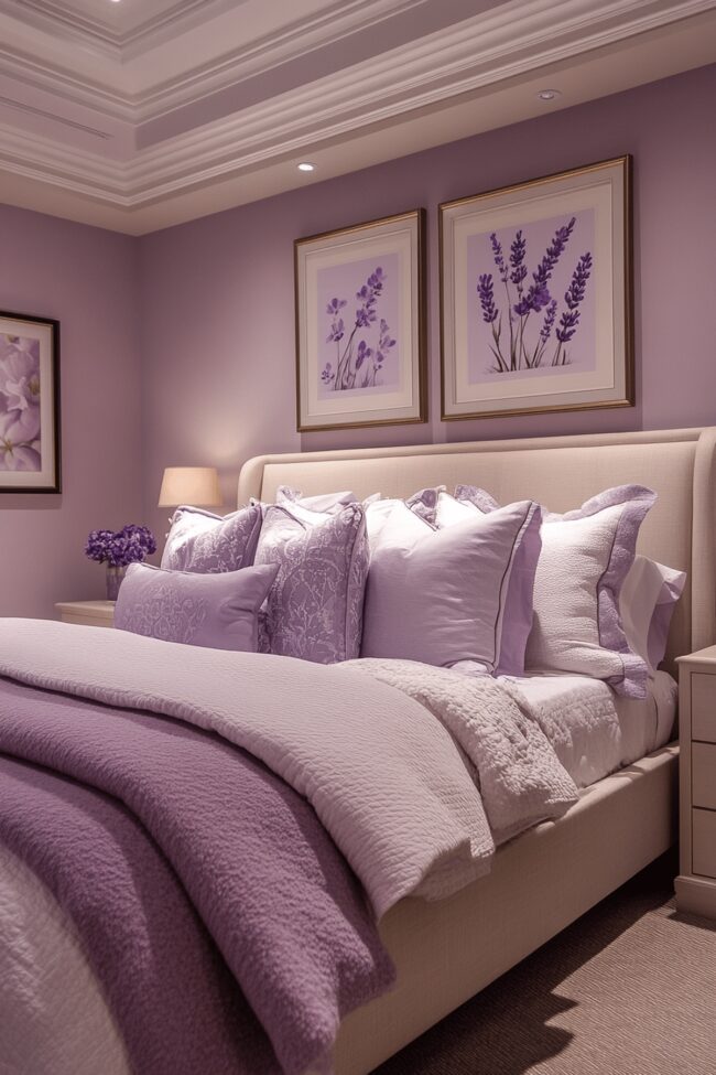 Sleek and Serene Lavender Room