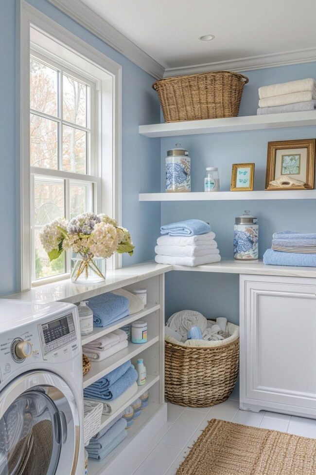 Tranquil Blue Laundry Spaces