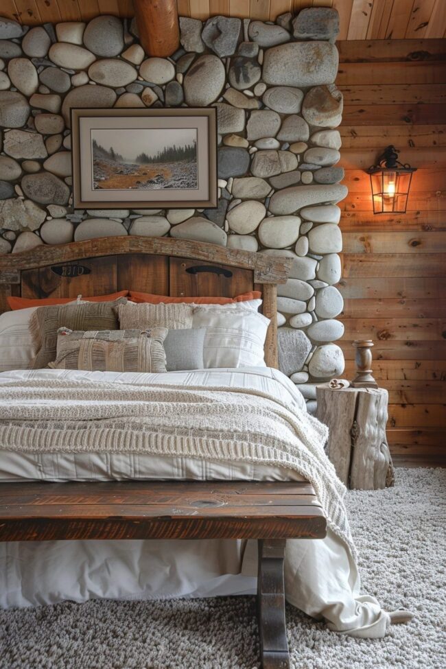 Inviting Rustic Space Featuring Stone Details
