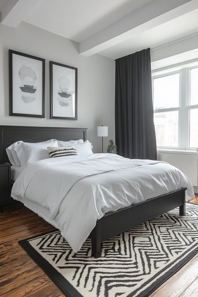 Simple Monochrome Bedroom