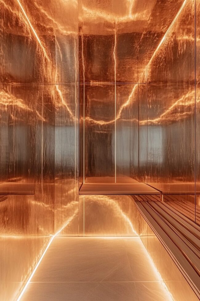 Reflective Sauna Elegance