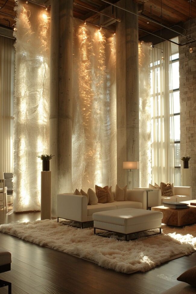 Whimsical Feather Drapery