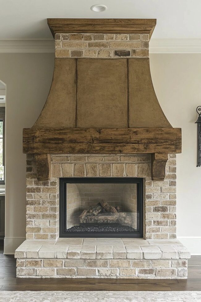 Rustic Brick Hearth Elegance
