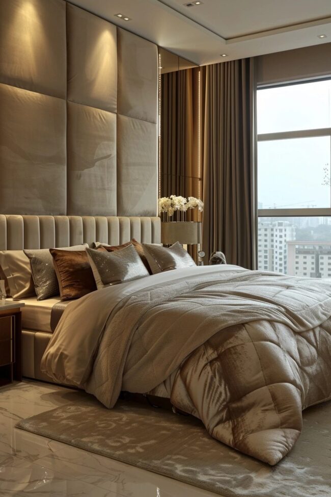 Sleek and Glossy Bedroom Style