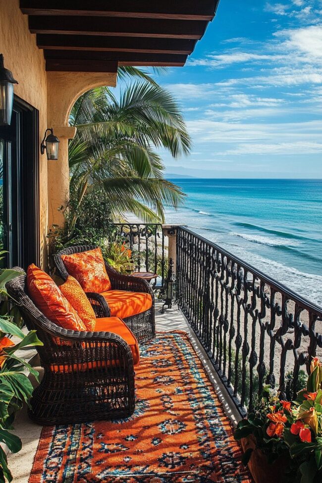 Sunny Oceanfront Terrace Views