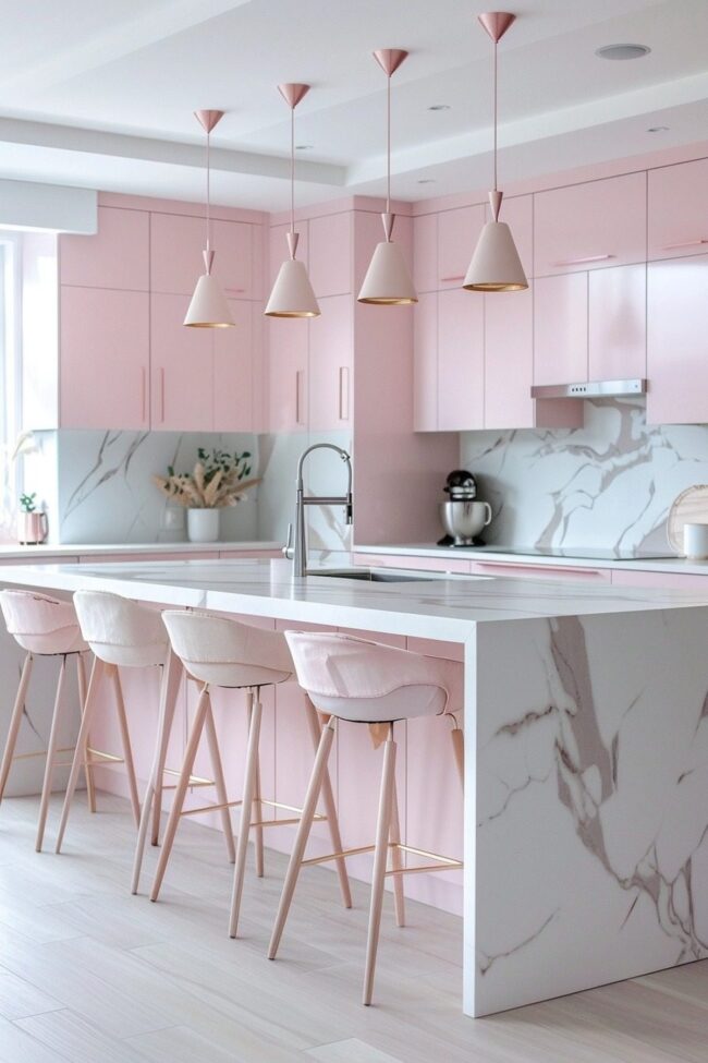 Modern Pink Kitchen Designs