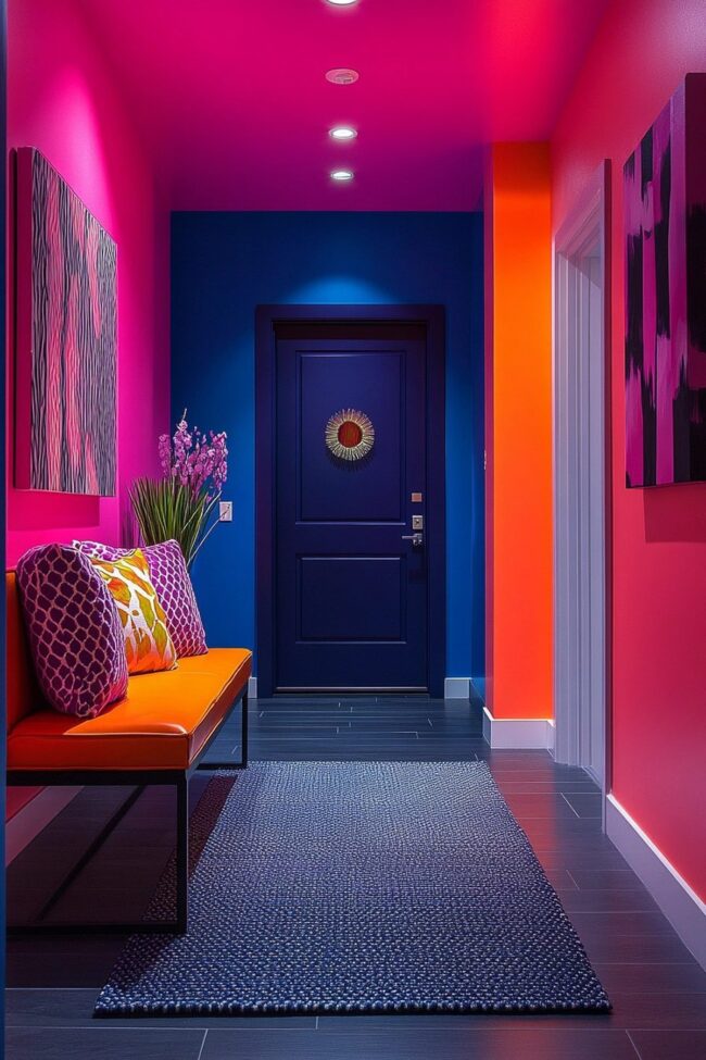 Striking Color Block Entryway Design