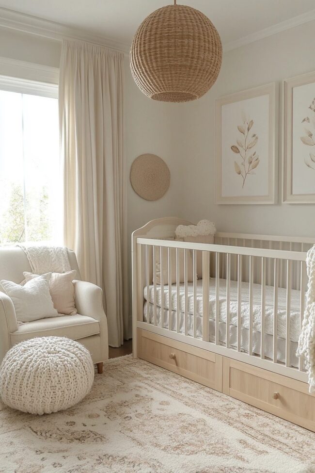 Gentle and Calming Nursery Design