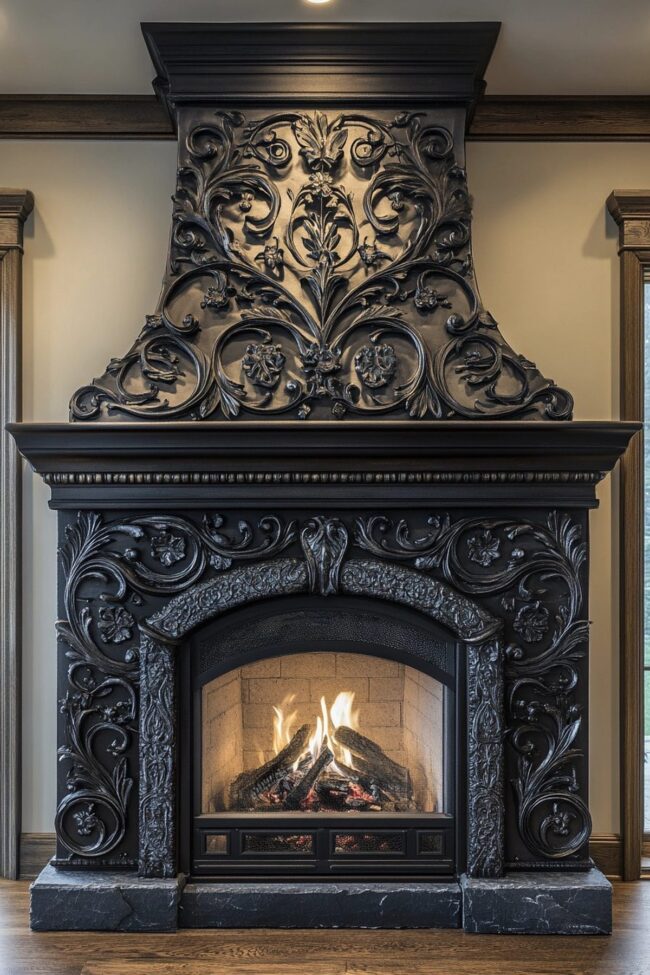 Rustic Ironwork Hearth