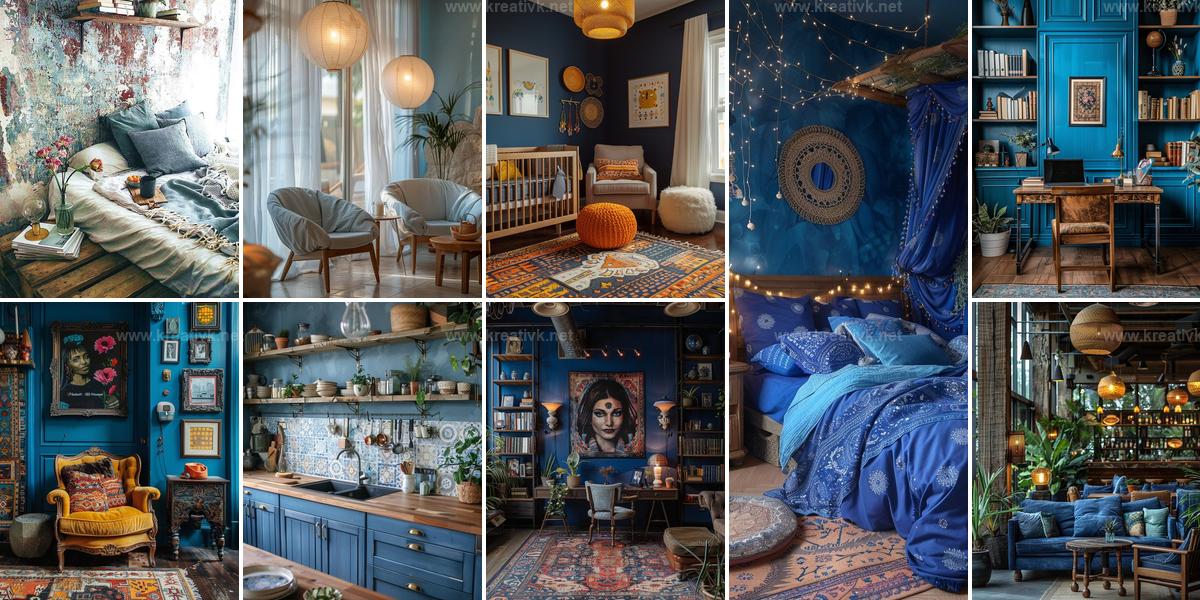 Top Blue Boho Interior Ideas